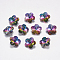 Faceted Glass Rhinestone Charms, Imitation Austrian Crystal, Flower, Volcano, 10x10x5mm, Hole: 1.2mm