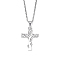 Non-Tarnish 201 Stainless Steel Pendant Necklaces for Man, Cross, Stainless Steel Color, 23.50 inch(59.7cm), Cross: 42x28x1.3mm