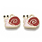 Eco-Friendly Zinc Alloy Charms, with Enamel, Cadmium Free & Nickel Free & Lead Free, Snail, Light Gold, Red, 12x14x2mm, Hole: 1.6mm