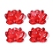 Baking Paint Glass Beads, Lotus, Red, 15.5x20.5x7.5mm, Hole: 1.2mm