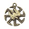 Tibetan Style Alloy Pendants, Bird & Sickle, Antique Bronze, 33.5x29.5x3mm, Hole: 3mm