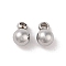 Non-Tarnish 304 Stainless Steel Charms, Round Charm, Stainless Steel Color, 5x3mm, Hole: 1mm