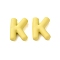 Rack Plating Spray Painted Alloy Pendants, Rubberized Style, Yellow, Letter K, 19x14x6mm, Hole: 1.5mm