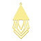 201 Stainless Steel Pendants, Laser Cut, PVD Vacuum Plating, Triangle, Golden, 45.5x21x1mm, Hole: 1.6mm