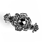 Alloy Rhinestone Claw Hair Clips, Hair Accessories for Women & Girls, Flower, Jet, 33x65mm