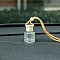 Column Glass Empty Refillable Car Perfume Bottle, Car Hanging Fragrance Essential Oil Diffuser Bottle Pendants Decor, with Wood Cap, Sandy Brown, 5.4x3.1cm, Capacity: 8ml(0.27fl. oz)