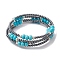 Non-magnetic Synthetic Hematite Bead & Synthetic Turquoise Bangle Making, Mixed Color, Inner Diameter: 2-1/8 inch(5.5cm)