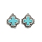 Synthetic Turquoise Pendants, with Tibetan Style Alloy Findings, Cross, 30x25.4mm