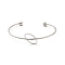 Non-Tarnish Oval 201 Stainless Steel Cuff Bangles for Women Girls, Stainless Steel Color, Inner Diameter: 2-1/8~2-1/2 inch(5.3~6.5cm)