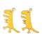 Rack Plating Alloy Enamel Pendants, Golden, Dinosaur Charm, Yellow, 29.5x22x2mm, Hole: 2mm