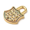 Brass Micro Pave Cubic Zirconia Glass
 Pendants KK-R162-029C-G-2