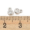 925 Sterling Silver Pave Clear Cubic Zirconia Flat Round Charms STER-B005-01P-3