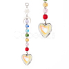 Electroplate Glass Heart Window Hanging Suncatchers HJEW-JM00842-1