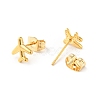 304 Stainless Steel Tiny Airplane Stud Earrings with 316 Stainless Steel Pins for Women EJEW-J043-01G-2