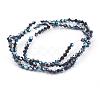 1 Strand Faceted Bicone Half Plated Electroplate Glass Beads Strands X-EGLA-J026-3mm-H19-2