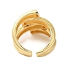 Brass Bypass Open Cuff Rings for Women RJEW-A046-13G-3