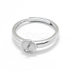 Anti-Tarnish Adjustable Rhodium Plated 925 Sterling Silver Finger Ring Components STER-L055-019P-4