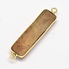 Rectangle Electroplated Natural Druzy Crystal Agate Links G-A144-02F-2