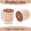 Olycraft 3Pcs 3 Styles Round Wooden Traditional Chinese Moon Cake Stamps AJEW-OC0004-19A-2