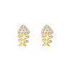 Cute Stainless Steel Animal Fish Bone Stud Earrings for Daily Wear UW5406-1-1