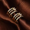 Rack Plating Brass Micro Pave Clear Cubic Zirconia Cuff Earrings EJEW-H147-05G-2