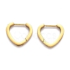 304 Stainless Steel Heart Huggie Hoop Earrings STAS-H156-15G-2