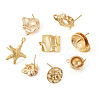 16Pcs 8 Style Brass Stud Earring Findings FIND-TA0001-85-4