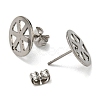 Non-Tarnish 201 Stainless Steel Stud Earring Findings STAS-D045-18P-2