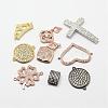 Mixed Shapes Brass Micro Pave Cubic Zirconia Links ZIRC-M107-01-3