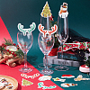 SUNNYCLUE 8 Bags 8 Style Christmas Wine Glass Decorations Paper Cup Cards DIY-SC0021-90-4