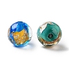 Handmade Gold & Silver Foil Lampwork Beads GLAA-G107-07A-15-3