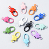 WADORN 12Pcs 12 Colors Spary Painted Zinc Alloy Flower Lobster Claw Clasps PALLOY-WR0001-10-5