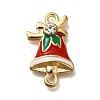 Christmas Bell Alloy Red Enamel Links FIND-I040-03A-1