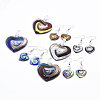 Handmade Lampwork Pendants and Dangle Earrings Jewelry Sets SJEW-E317-01A-1