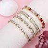 4Pcs 4 Style Cubic Zirconia Tennis Bracelets Set BJEW-SZ0002-66G-3