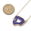 Electroplate Natural Druzy Geode Agate Pendant Necklaces for Women NJEW-JN04730-3