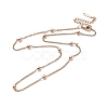 Ion Plating(IP) 304 Stainless Steel Satellite Chain Necklace for Men Women NJEW-E076-01RG-1