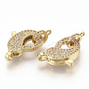 Brass Micro Pave Clear Cubic Zirconia Lobster Claw Clasps ZIRC-S066-010-1