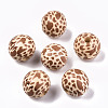 Printed Natural Wooden Beads WOOD-R270-06-1