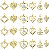 12Pcs 6 Styles Rack Plating Brass Pave Cubic Zirconia Pendants KK-CJ0002-05-1