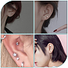 AHADERMAKER 12 Pairs 6 Style Tiny Ball & Crown & Heart & Moon & Star Brass Stud Earrings for Women KK-GA0001-50-4