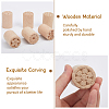 CHGCRAFT 6Pcs 6 Styles Flower Pattern Round Wooden Traditional Chinese Moon Cake Molds AJEW-CA0004-25-3