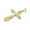 Rack Plating Brass Micro Pave Cubic Zirconia Pendants KK-C052-10A-G-2