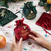 BENECREAT 4Pcs 2 Colors Christmas Velvet Candy Apple Bags TP-BC0001-03-3