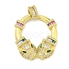 Brass Micro Pave Cubic Zirconia Pendants KK-K354-19B-G-1