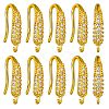 10 Pairs Brass Micro Pave Clear Cubic Zirconia Earring Hooks ZIRC-SZ0005-19A-1