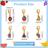 Fruit Alloy Enamel Pendant Locking Stitch Markers HJEW-AB00132-2