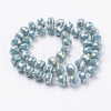 Electroplate Opaque Glass Beads Strands EGLA-J145-AB8mm-A04-2