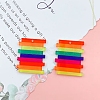 Rainbow Color Printed Acrylic Pendants OACR-B006-01D-1