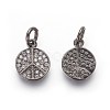 Brass Micro Pave Cubic Zirconia Charms ZIRC-J021-02-RS-2